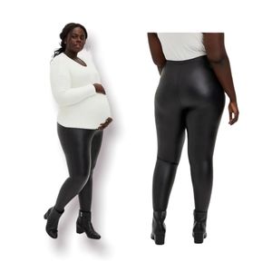 Torrid Maternity Faux Leather Black Leggings